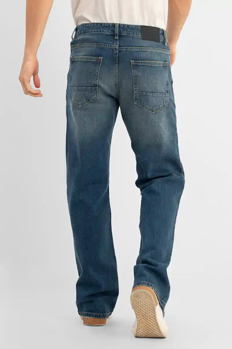 Grunge Blue Bootcut Jeans