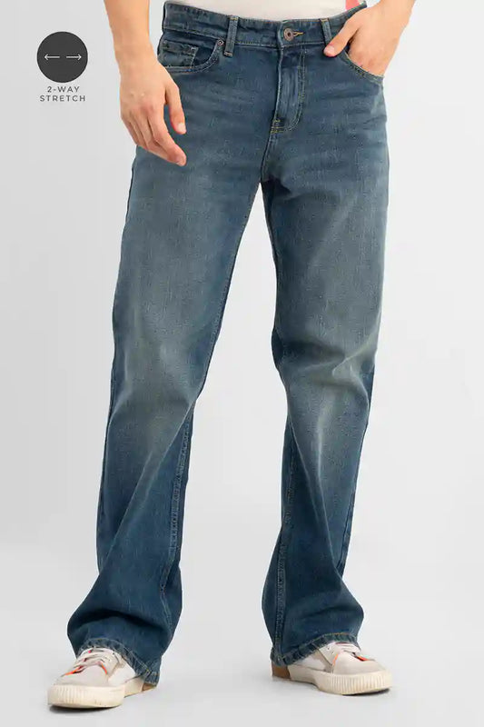 Grunge Blue Bootcut Jeans