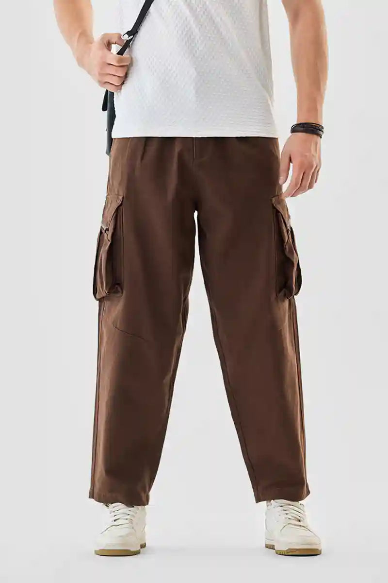 Straight Fit Twill Cargo Pants