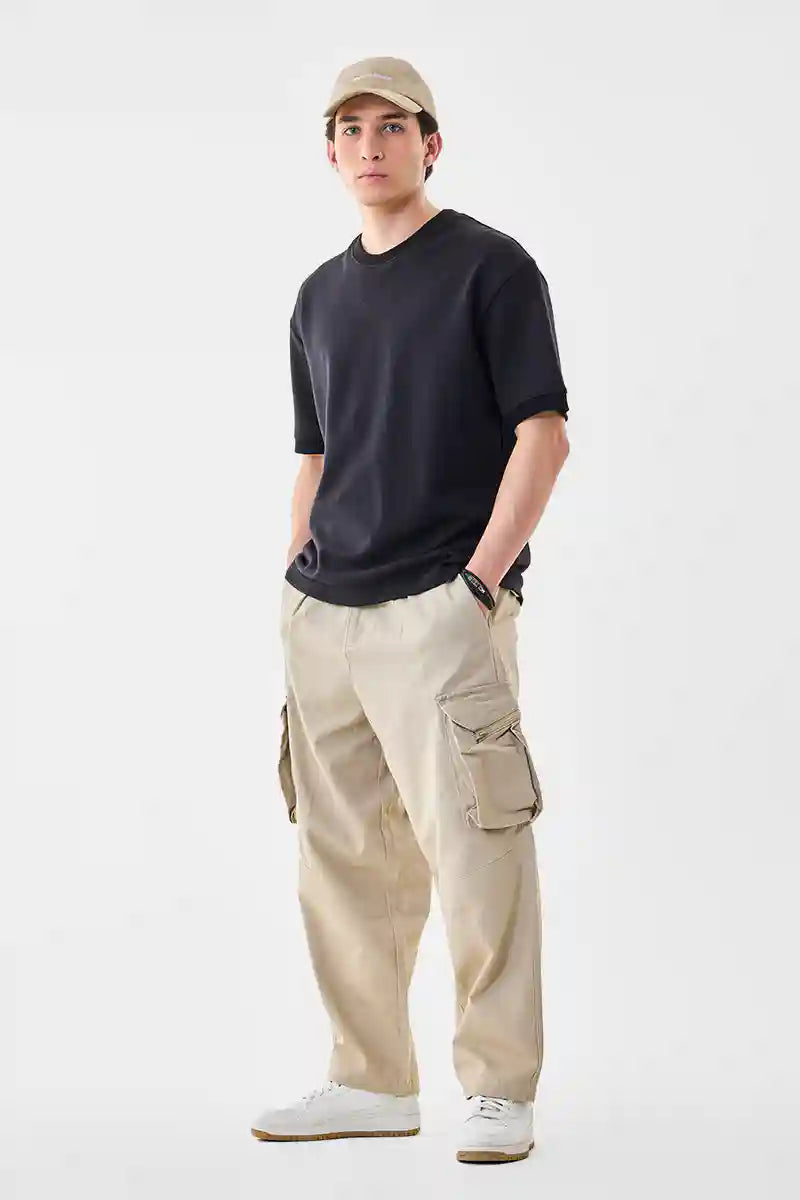 Straight Fit Twill Cargo Pants