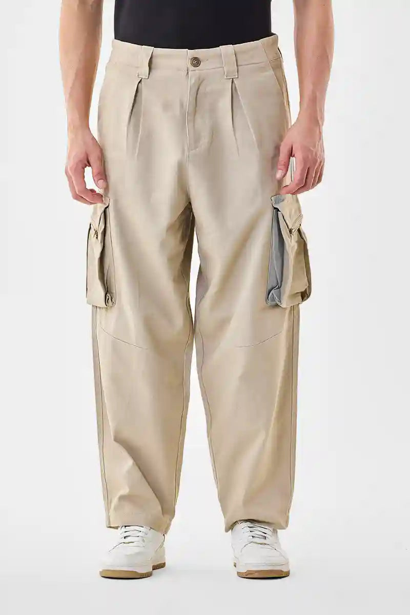 Straight Fit Twill Cargo Pants